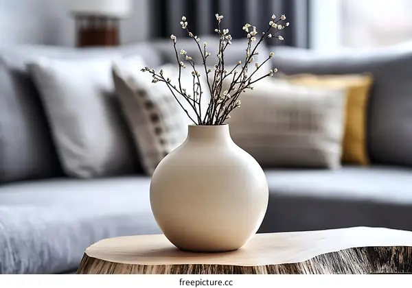Modern Minimalist Living Room Decor with Vase