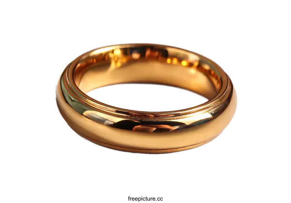 [Transparent Background PNG]Gold Wedding Ring Closeup