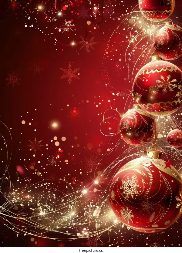 Festive Christmas Decorations with Ribbons and Lights