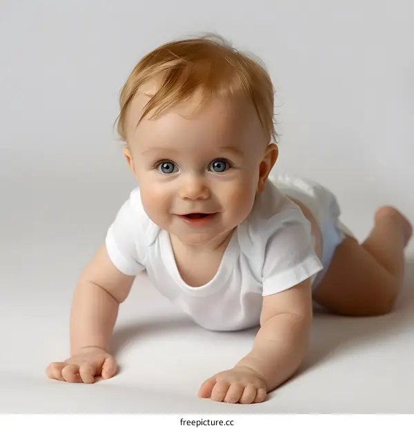 Smiling Baby on White