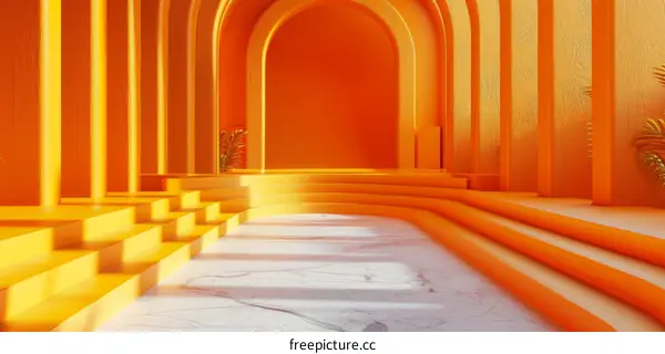 Orange Archway Interior Design Illustration