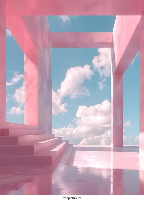 Pink surreal minimal architecture