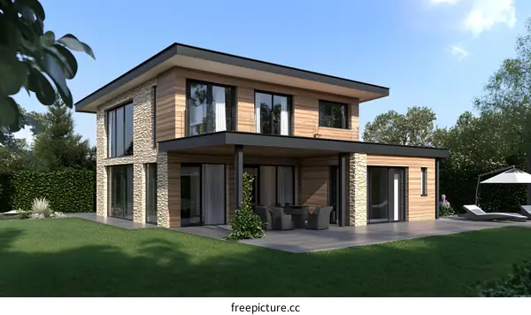 Modern Architecture Design for a Wooden House