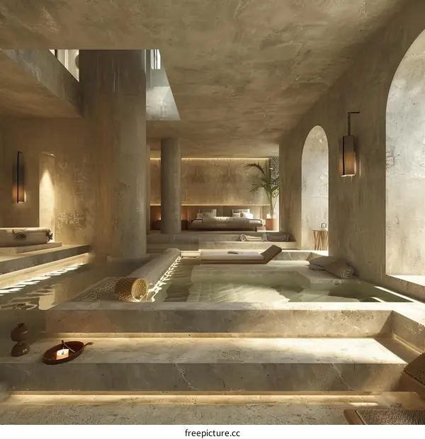 Modern Spa Interior Design Illustration