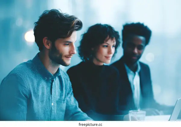 Business Meeting Three People Teamwork