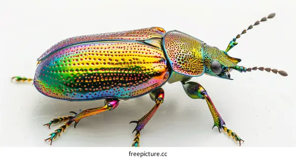 A Jewel of Nature: Rainbow Beetle in Stunning Detail