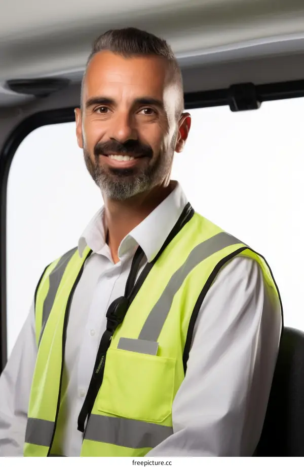 portrait of a bus driver in uniform