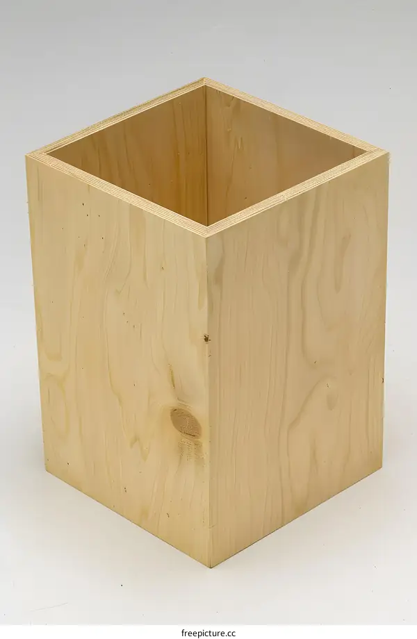 Wooden Box With Smooth Surface, Natural Wood Texture