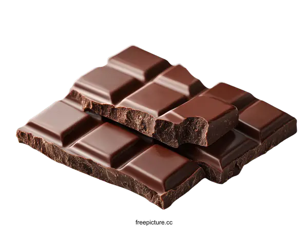 [Transparent Background PNG]Closeup of a Dark Chocolate Bar