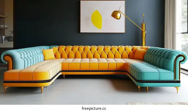 Modern Colorful Corner Sectional Sofa Design