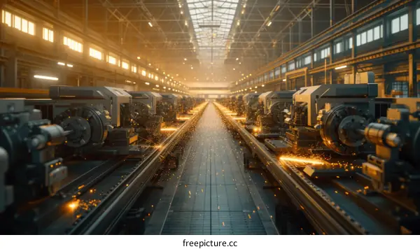 The production line of the factory is efficient and orderly