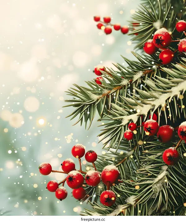 Christmas tree with red berries