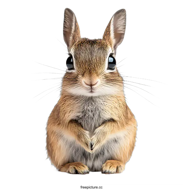 [Transparent Background PNG]Cute Rabbit Sitting on White Background