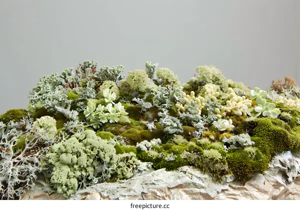 Green Moss and Lichen Landscape