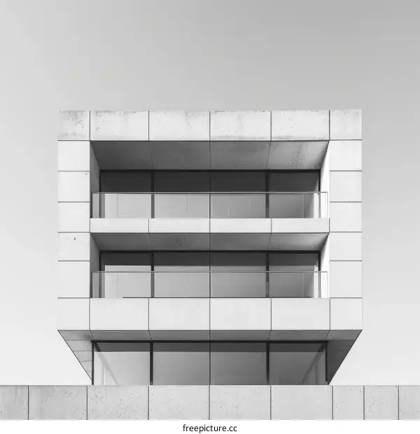 Modern Concrete Building with Balconies