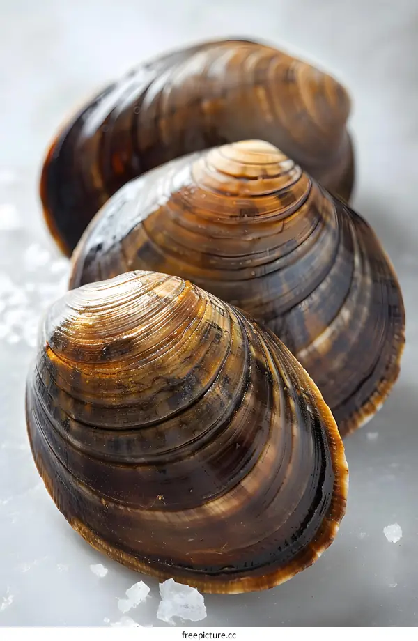 Fresh Raw Clams on Ice