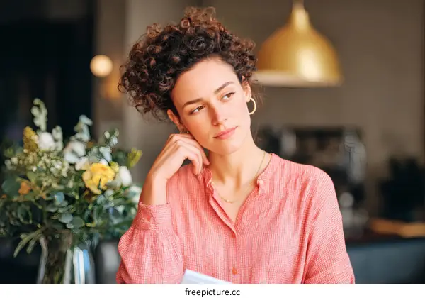 Woman in a Cafe Contemplating