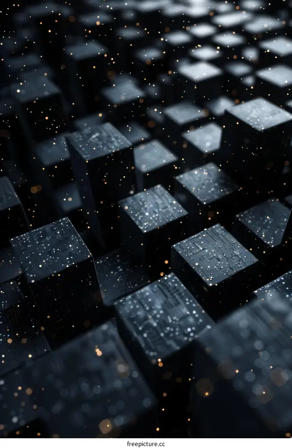 Abstract Cityscape with Glowing Lights