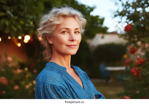 Mature Woman in a Garden Setting