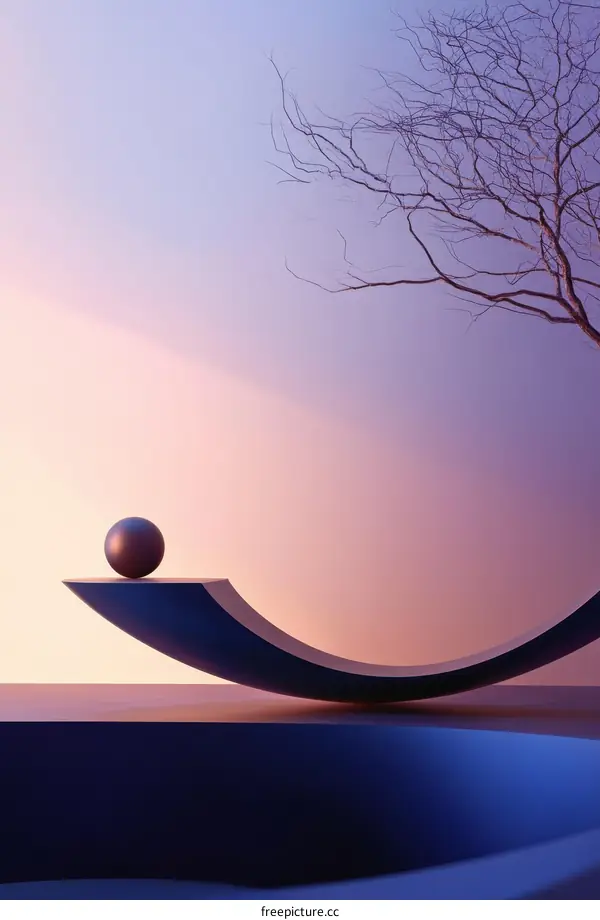 Abstract Geometric Scene with Soft Hues