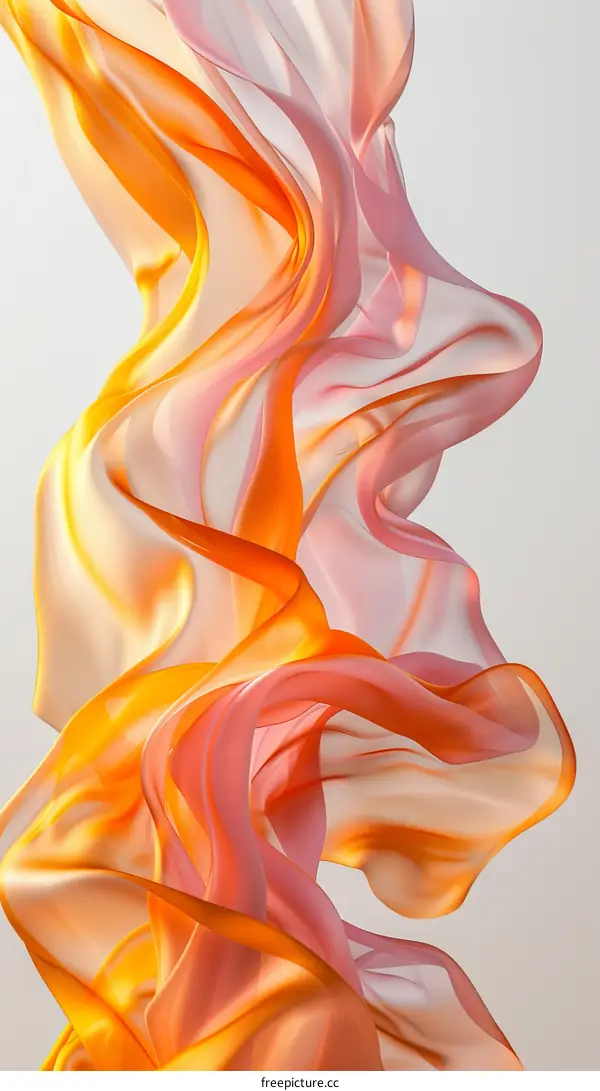 Colorful flowing silk-like abstract shapes