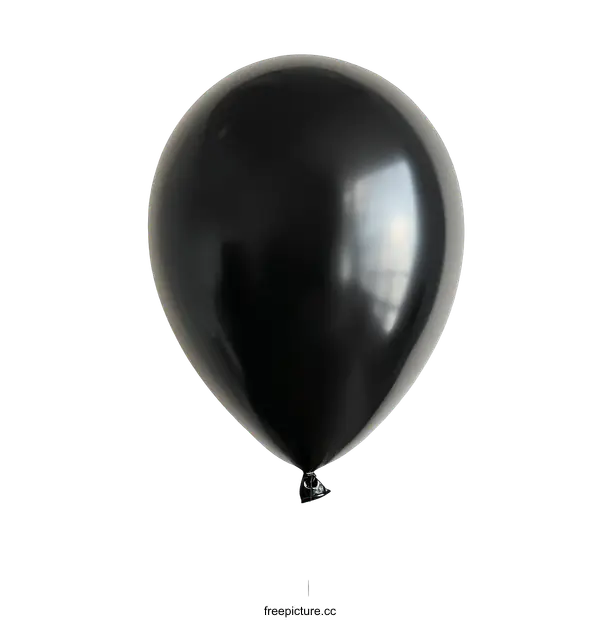 [Transparent Background PNG]Single Black Balloon Against White Background