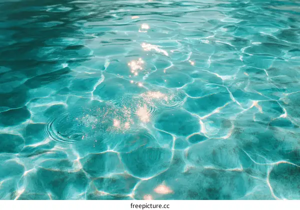 Turquoise Pool Water Surface Texture