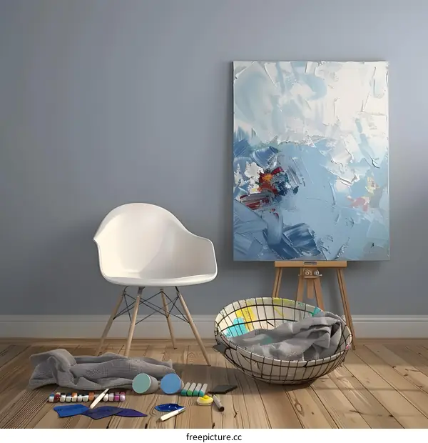 Abstract Painting in a Modern Interior Design