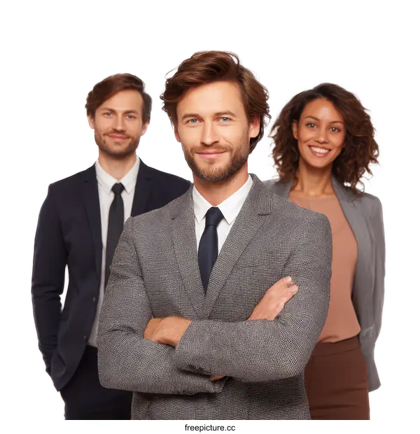 [Transparent Background PNG]Business Team Portrait on a White Background