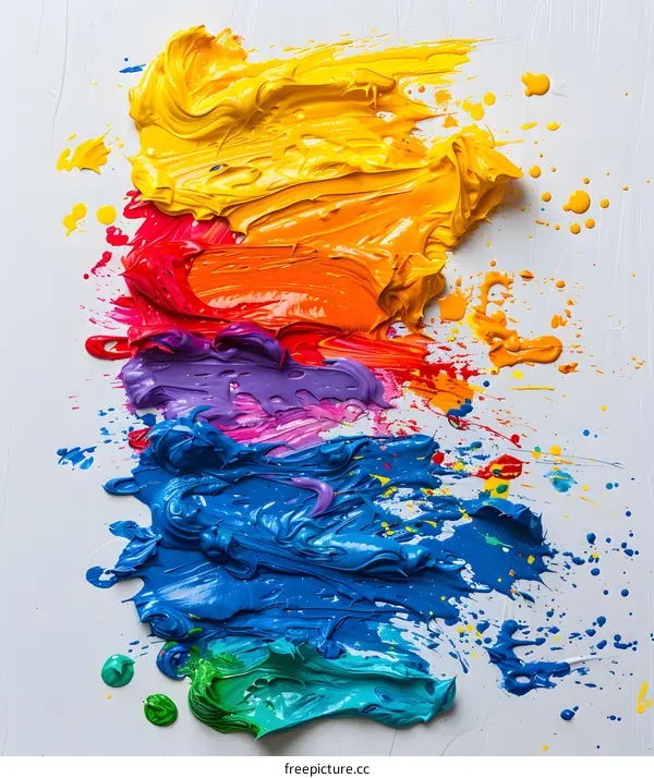 Abstract Colorful Oil Painting Texture on Canvas