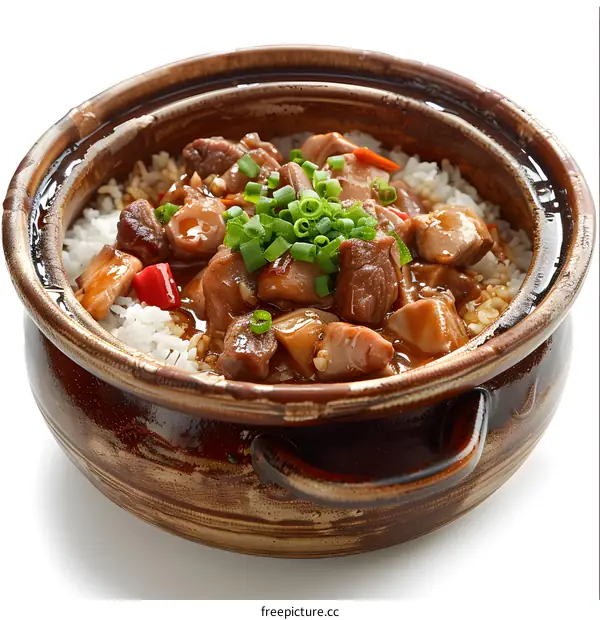 Clay Pot Rice with Meat and Vegetables