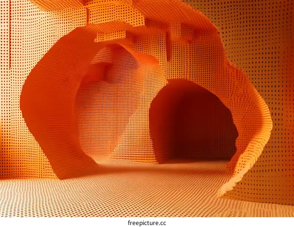 Orange Abstract Background With Shapes And Pattern