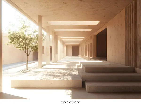 Modern Minimalist Architecture Courtyard Design
