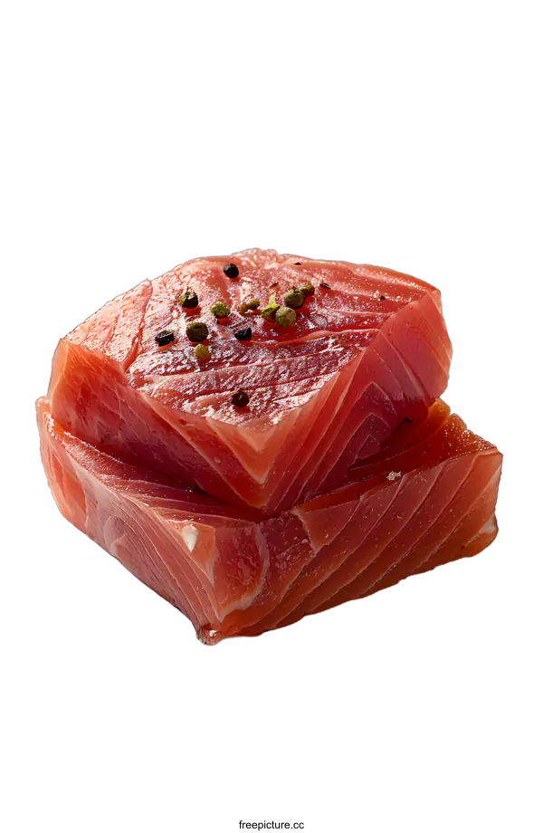 [Transparent Background PNG]Two pieces of raw tuna