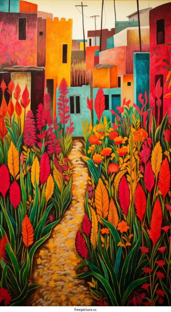 A Colorful Path Through a Vibrant Mexican Village