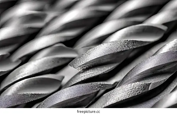 Closeup of Metal Drill Bits