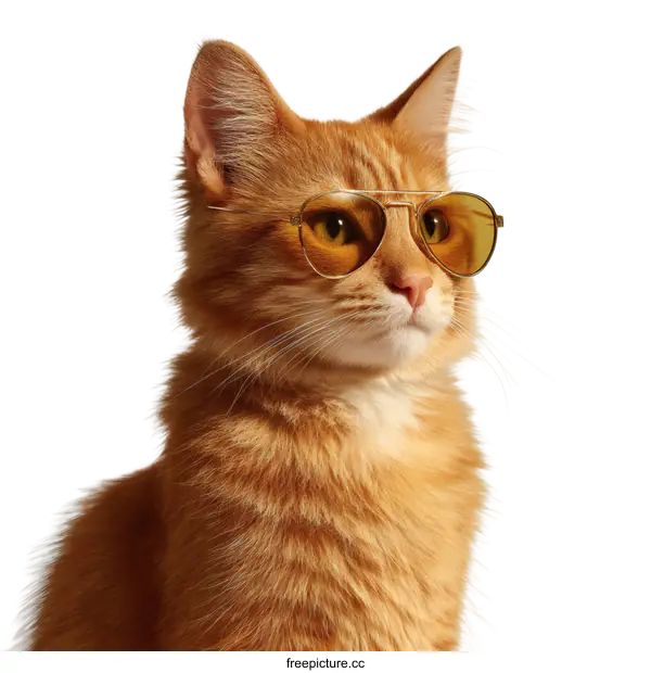 [Transparent Background PNG]Cool Cat with Sunglasses Portrait