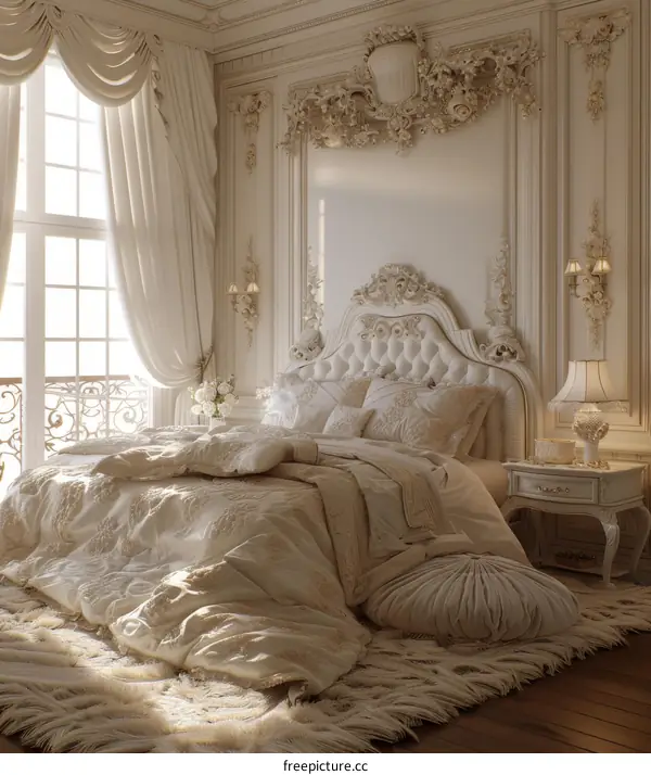Elegant Bedroom Interior with Sunlight