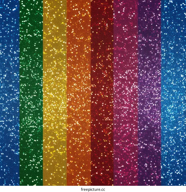 Rainbow Glitter Stripes