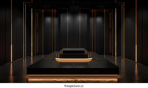 Black and Gold Minimalist Interior Design Product Stage