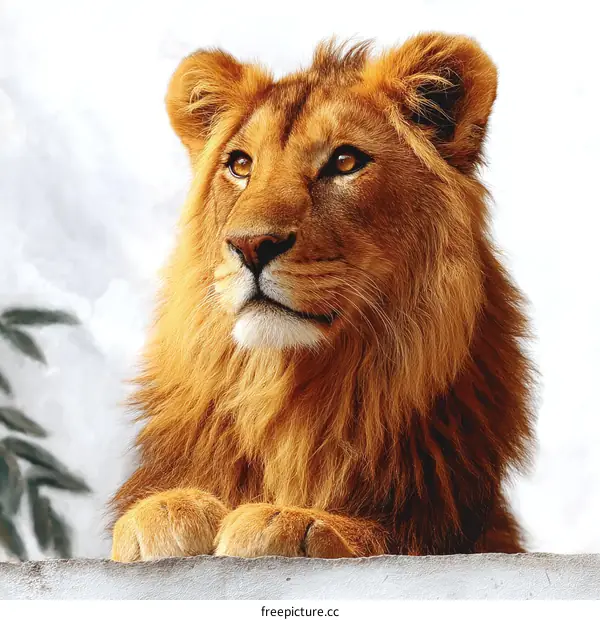 Majestic Lion Portrait Close Up