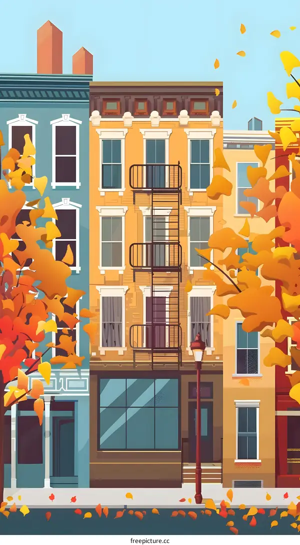 Autumn Street in New York City