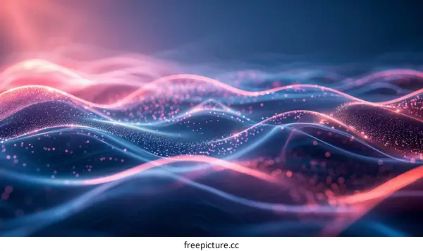 Abstract Blue and Pink Flowing Wave