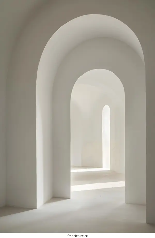 Abstract Minimalist White Archway Interior Architecture Design