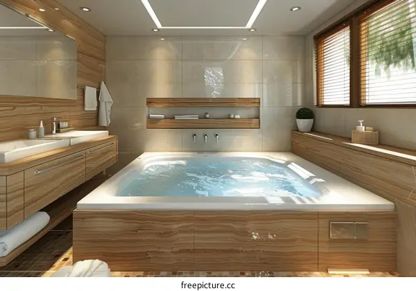 Modern Luxury Bathroom with Jacuzzi