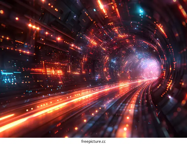 Abstract Futuristic Tunnel Background