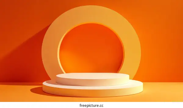 Orange Geometric Display Podium