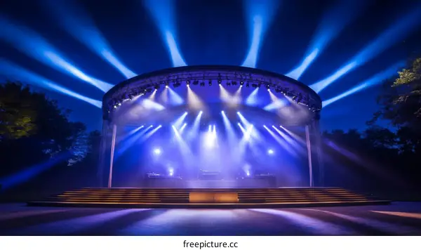 Outdoor Stage Performance at Night with Light Shows