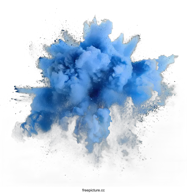 [Transparent Background PNG]Blue powder explosion