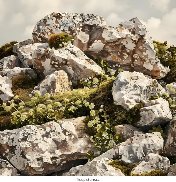 Close Up Of Rocks And Plants